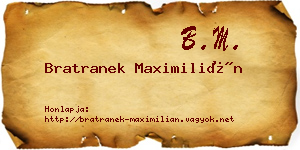 Bratranek Maximilián névjegykártya